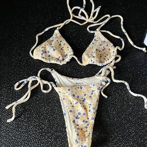 RVCA Yellow and Blue Floral Bikini
